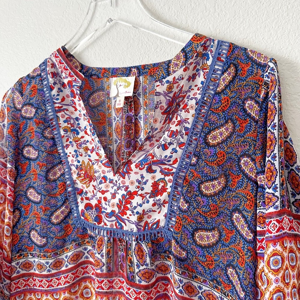 Fig And Flower | Boho Mixed Print Tunic Top Size … - image 3
